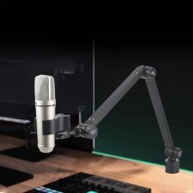 Foldable Extendable Microphone Stand Bracket Adjustable Suspension Boom Scissor Arm Mic Cantilever Holder