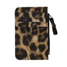 New Leopard Pattern Leather Slim Card Wallet For Women & Men Small Zipper Coin Purse Business Credit Card Holder Bag Nice Gifts