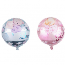 10Pcs 18 Inch Baby Bear Round Foil Balloons Baby Boy Baby Girl Birthday Party Decoration Baby Shower Helium Balloon