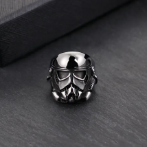European and American men's titanium steel skull ring stainless steel ghost head punk retro ring accessories