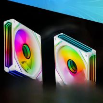 120mm ARGB & PWM PC Case Cooling Fans  Ultra Quiet High Airflow Half-Transparent White Computer Case Fan