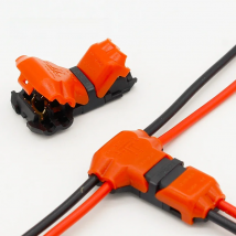 5pcs 2 Pin 2 Way dc/ac 300v 10a Universal Compact Wire Wiring Connector T SHAPE Conductor Terminal Block With Lever AWG 18-24