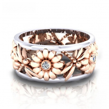 ZDADAN 925 Sterling Silver Sunflower Crystal Ring For Women Fashion Rings Jewelry Accessories