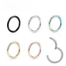 G23 Titanium Nose Piercing F136 Implant Grade 14G 16G 18G 20G Clicker Diaphragm Tragus Piercing Sexy Body Jewelry Wholesale