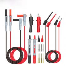 YPioneer P1308B Multimeter Test Leads Kit with Alligator Clips Banana Plug to Mini Grabber Test Hook Clips Replaceable Probes