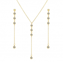 MinaMaMa New Style Stainless Steel Chain Shiny Crystal Necklaces Earrings Jewelry Sets For Women Girls New Fashion Jewelry Sets