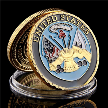 American Military Colorful Army Gold Plated Coin Challenge Medal Commemorative Coin