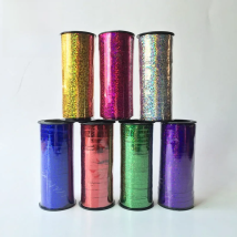 1pc 100 Yard Happy Birthday Crimped Curling Ribbon Roll Silver Balloon Ribbons for Party Festival Florist Crafts Gift Wrapping