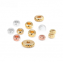 40PCS 3MM 4MM 5MM 6MM 8MM 18K Gold Color Silver Color Brass Wheel Bracelets Spacer Beads Jewelry Making Findings Accessories