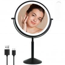 TUSHENGTU 10X Magnifying Makeup Mirror With Light USB Charging Double Mirrors For Makeup  Table Standing Cosmetic Mirror