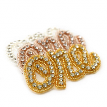 Rhinestone and Beaded Letter Patches, Popular and Lovely Applique, DIY Accessory, WRA-800