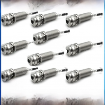 10PCS CYLINDER Guitar EQ Pickup Endpin Output Jack Nickel Strap Lock Chrome