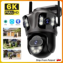 Telecamera IP WIFI 6K HD Telecamera PTZ esterna a tre schermi Wireless 4K 8MP AI Rilevazione umana Telecamera di sicurezza video impermeabile iCSee