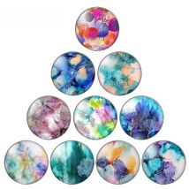 Beauty Colorful Flowers Art Painting  8mm/10mm/12mm/18mm/20mm/25mm Round photo glass cabochon demo flat back Making findings