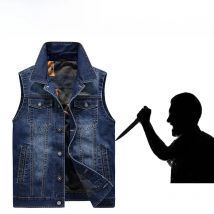 New Summer Men Anti-Cut Denim Vest Plus Size Self-Defense Hacking Tools Tactico Clothing Fbi Swat Police Stealth Protective-VEST