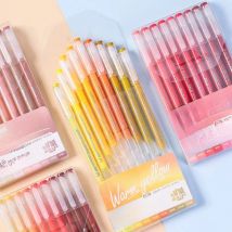 9PCS/Set Colored Gel Pen 0.6MM Multicolor Painting Pen Dopamine Series Graffiti Gel Ink Pen School Office Art Supplies New