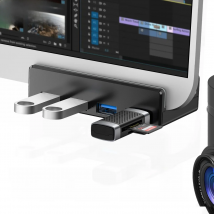 ORICO Aluminum 4 Ports USB 3.0 Clip HUB with Power Supply High Speed 5GBPS Data Transmission for MAC OS PC (MH4PU-P)