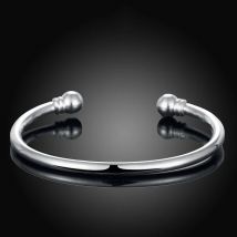 New korean fashion charms fine Simple bangles 925 sterling Silver cuff Bracelets for Women Fashion Wedding Party Gifts Jewelry