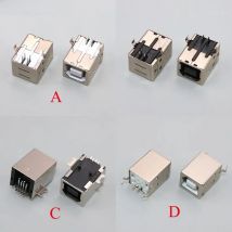 1pcs USB 2.0 Connector Socket Jack Female Type B 90/180 Degree Connector Soldering PCB Connector D Printer Interface White/Black