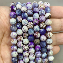 Natural Light Purple Faceted Dream Fire Dragon Veins Agates Round Beads 8mm Diy Bracelet Earrings Handmade Jewelry Making 15''