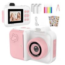 Instant Print Camera For Kids Mini Digital Video Camera Dual Lens Photo Printing Thermal Paper Toys Camera Boys Girls Gifts