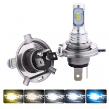 2Pcs H4 H7 H11 Universal 6500K Motorcycle Headlight Fog Light Lamp CSP LED Bulb Hi-Lo Beam Wireless Direct Install