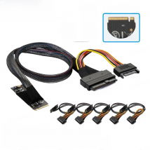 M.2 M-key to U.2 (SFF-8639) Cable with 15-pin SATA  15-Pin Female Connector for 2.5 inch NVMe SSD Hard Disk Adapter Connector