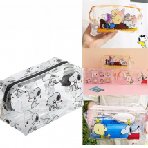 Snoopy Outdoor Girl Makeup Bag Women Necessary Cosmetic Bag Transparent Travel Organizer Cartoon