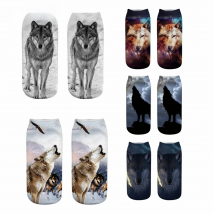 Wild Wolf Series Unisex Sox Women's Funny Cartoon Animal Cute 3D Print Ankle Socks Hot Fashion Punk Gothic Club Sokken