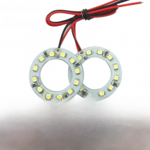 LEEWA 2pcs 40mm Car Angel Eyes 1210/3528 12SMD LED Headlight Halo Ring Angel Eye Lighting White Red Blue  #CA2666