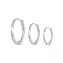 Aide 925 Sterling Silver Gold Smooth Hoop Earrings For Women Minimalist Second Hole Cartilage Hoop Jewelry 6/8/10mm 3 PCs/Set