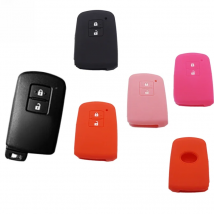 Xinyuexin Silicone Rubber Car Key Cover Case Bag Holder Shell for Toyota Camry RAV4 Avalon Auris 2 Buttons Smart Keyless holder