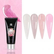 BOZLIN 60ML Poly Glitter Nail Gel Quick Building Semi Permanent UV Gel Shiny Nail Polish Extension Acrylic Gel Soak Off Nail Art