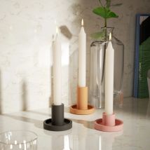 Nicole Cement Candlestick Holder Mold Handmade Jesmonite Silicone Mold for Concrete Taper Candle Holder Mould Home Decoration