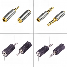 1pc Gold 2.5 mm Male to 3.5 mm Female audio Stereo Adapter Plug Converter Headphone jack