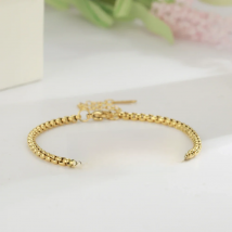 Cazador Custom Name Box Chain Bracelet for Women Stainless Steel Gold Color Bangle Personalized Jewelry New Year Valentine Gift