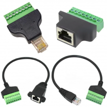 rj45 to screw terminal Block 8p connector ethernet rj45 Male Female to 8 pin screw terminal network adapter cable for CCTV DVR