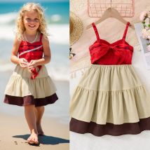 Children's Dresses Moana Costume Barbi White Snow Sling & Short Sleeve Girls Casual Dresses Princess Dress Carnival Party Gifts