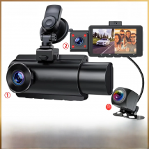 WiFi 3 Channel 2K+1080P Dash Cam Built-in GPS 3.0" IPS Screen Car DVRs Recorder Video Registrator Dashcam Camcorder