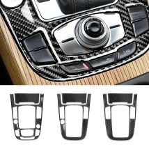 For Audi A4 B8 A5 2009 2010 2011 2012-2016 Carbon Fiber Center Control Gear Shift Panel Cigarette lighter Frame Cover Sticker