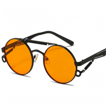 SHAUNA Retro Metal Double Bridges Round Sunglasses Women Fashion Gradient Mirror Eyewear Men Trending Punk Spring Sun Glasses