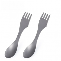 Boundless Voyage 2 in 1 Ultralight Titanium Tableware Outdoor Camping Hiking Diet Tools Picnic Barbecue Fork Spoon 25g Cutlery