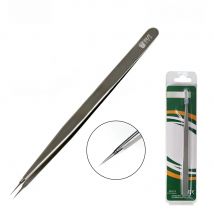 1Piece Round Tip Polished Straight Tweezers For Planting Tin IC Chip Flying Wire Spot Welding Mainboard BGA Precise Phone Repair