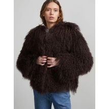 Mongolian fur coat fur jacket women's elegant fluffy solid color thickened thermal long sleeve coat winter fashion oversized lad