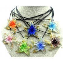 fashion Quartz crystal Multi-Color Coloured Glaze Glass loose charm Pendant Jewelry making necklace Accessories wholesale A5