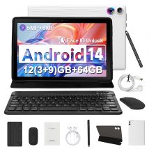 Tableta A10L de 10 pulgadas, Android 14, 12GB de RAM, 64GB de ROM, 1TB, ampliación, WiFi6, desbloqueo facial, pantalla HD IPS, teclado, bolígrafo para PC Pad