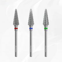 HYTOOS Two-way Cone Nail Drill Bits 15mm Taper Carbide Nail Bit Manicure Soft Gel Removal Nails Edge Cuticle Clean Tool