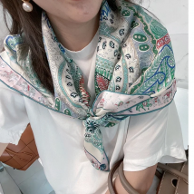 Women Fashion 100% Silk Scarf Shawl Head Scarves Hijab Square 35"