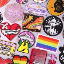 DIY Embroidery/Fusible Patch Iron On Patches For Clothing thermoadhesive patches On Clothes Space Patch Stripes Ironing Stickers