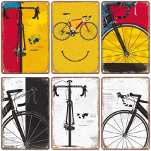 Retro Bicycle Metal Tin Signs Plate Poster Vintage World Cycling Metal Signs Wall Decor for Garage Bar Pub